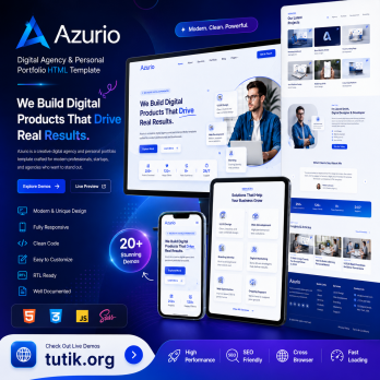 Azurio – Digital Agency & Personal Portfolio HTML Template