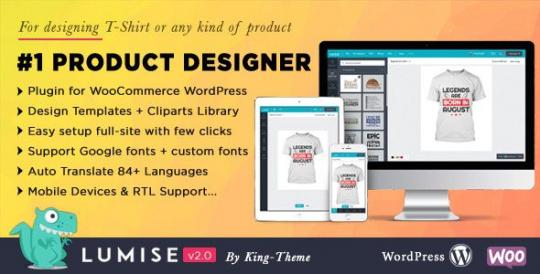 Product Designer for WooCommerce WordPress Lumise 2.1.2