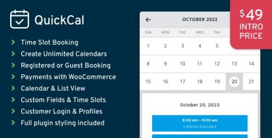 QuickCal 1.0.22 – Appointment Booking Calendar for WordPress