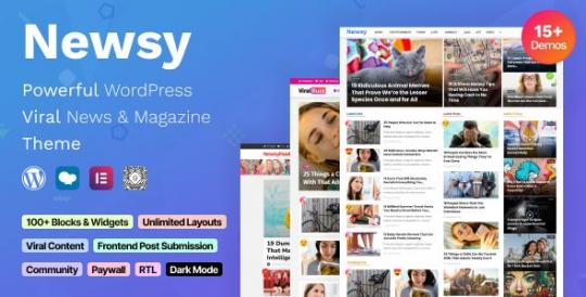 Newsy 2.9.3 – Тема WordPress для вирусных новостей и журналов