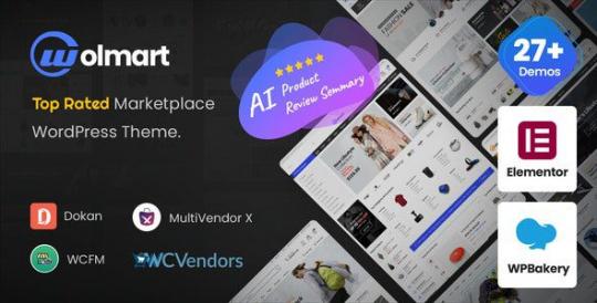 Wolmart 1.10.4 – Многопользовательская торговая площадка на основе темы WooCommerce