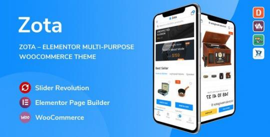 Zota 1.3.19 – Многоцелевая тема Elementor для WooCommerce