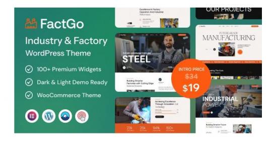 FactGo 1.0.4 – Тема WordPress для строительной, заводской и промышленной отраслей