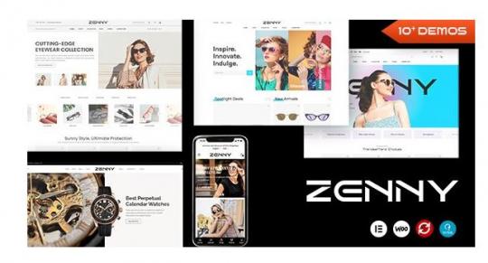 Zenny 1.9.0 – Тема WordPress для Elementor WooCommerce, посвященная ювелирным изделиям, часам и очкам.