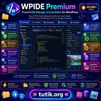 WPIDE Premium 3.5.6 – Powerful File Manager & Code Editor for WordPress