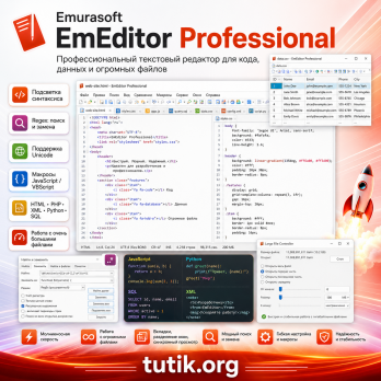 Emurasoft EmEditor Professional 26.1.2 (x64) Portable [06.2026, Multi + RUS]