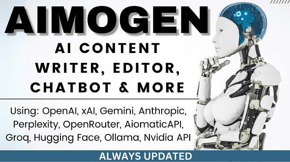 AIomatic (Aimogen Pro) 2.8.6 – All-in-One AI Content Writer, Editor, ChatBot & Automation Toolkit