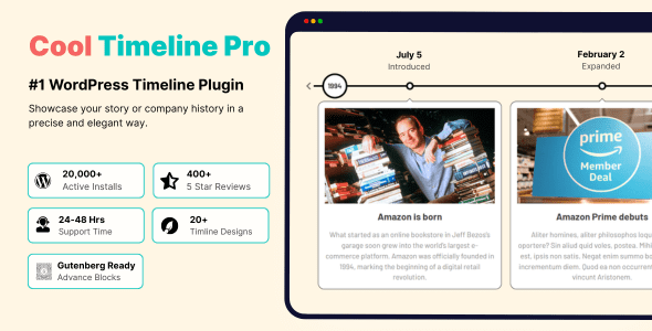 Cool Timeline Pro 6.2.2 – Horizontal & Vertical Timeline Plugin For WordPress